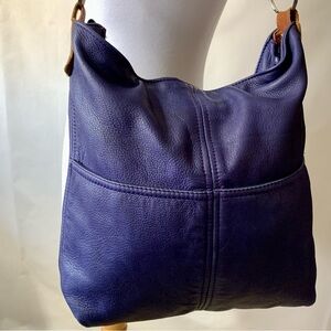 Hides In Hand PURPLE Deerskin Leather Made in Canada Shoulder Tote Shopper Bag
